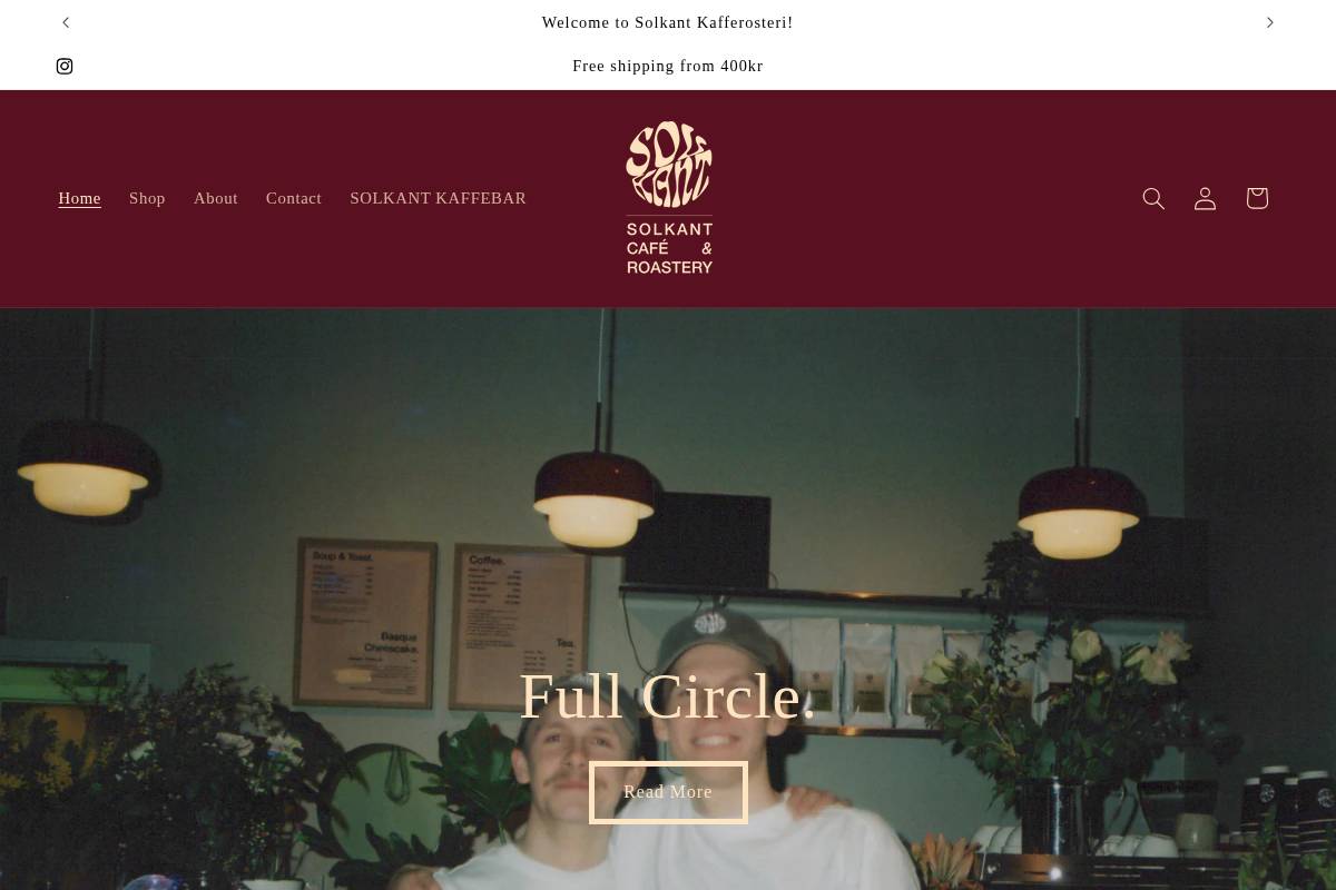 solkantkafferosteri.se homepage screenshot