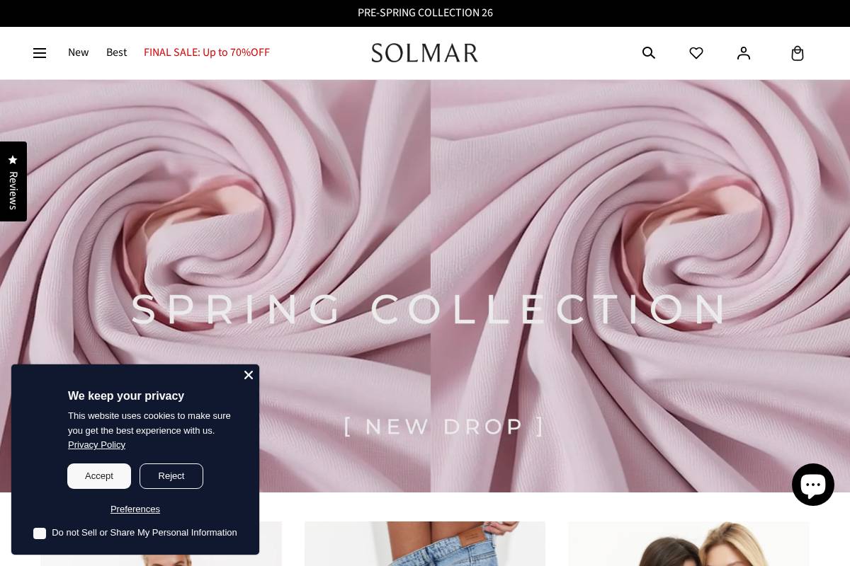 solmar-store.com homepage screenshot