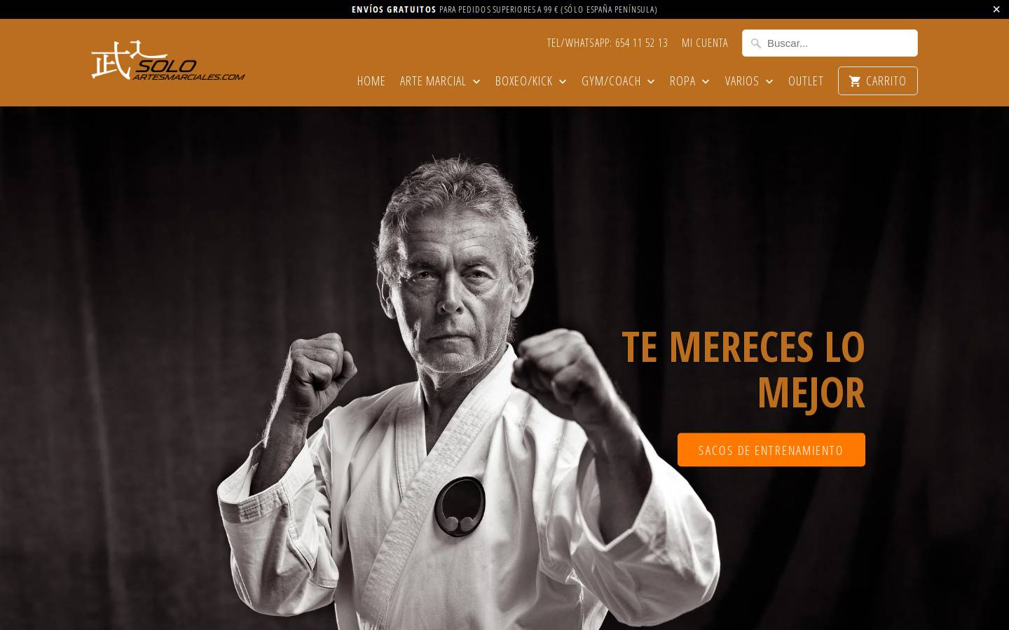soloartesmarciales.com homepage screenshot