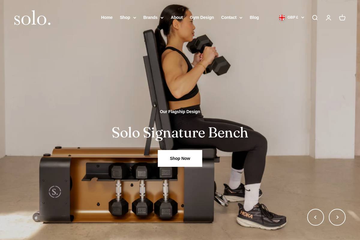 Solofitness homepage screenshot