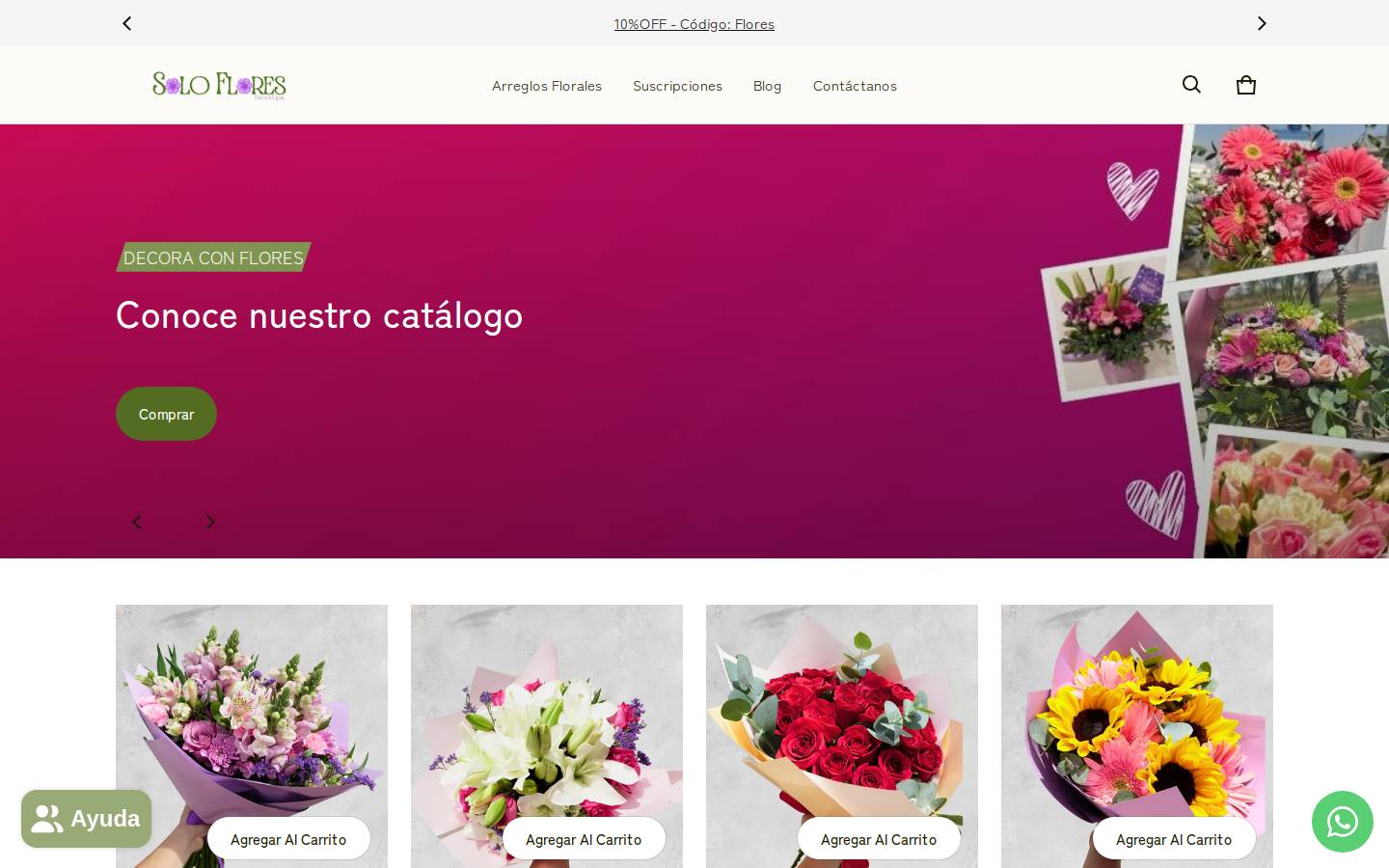 soloflores.com homepage screenshot