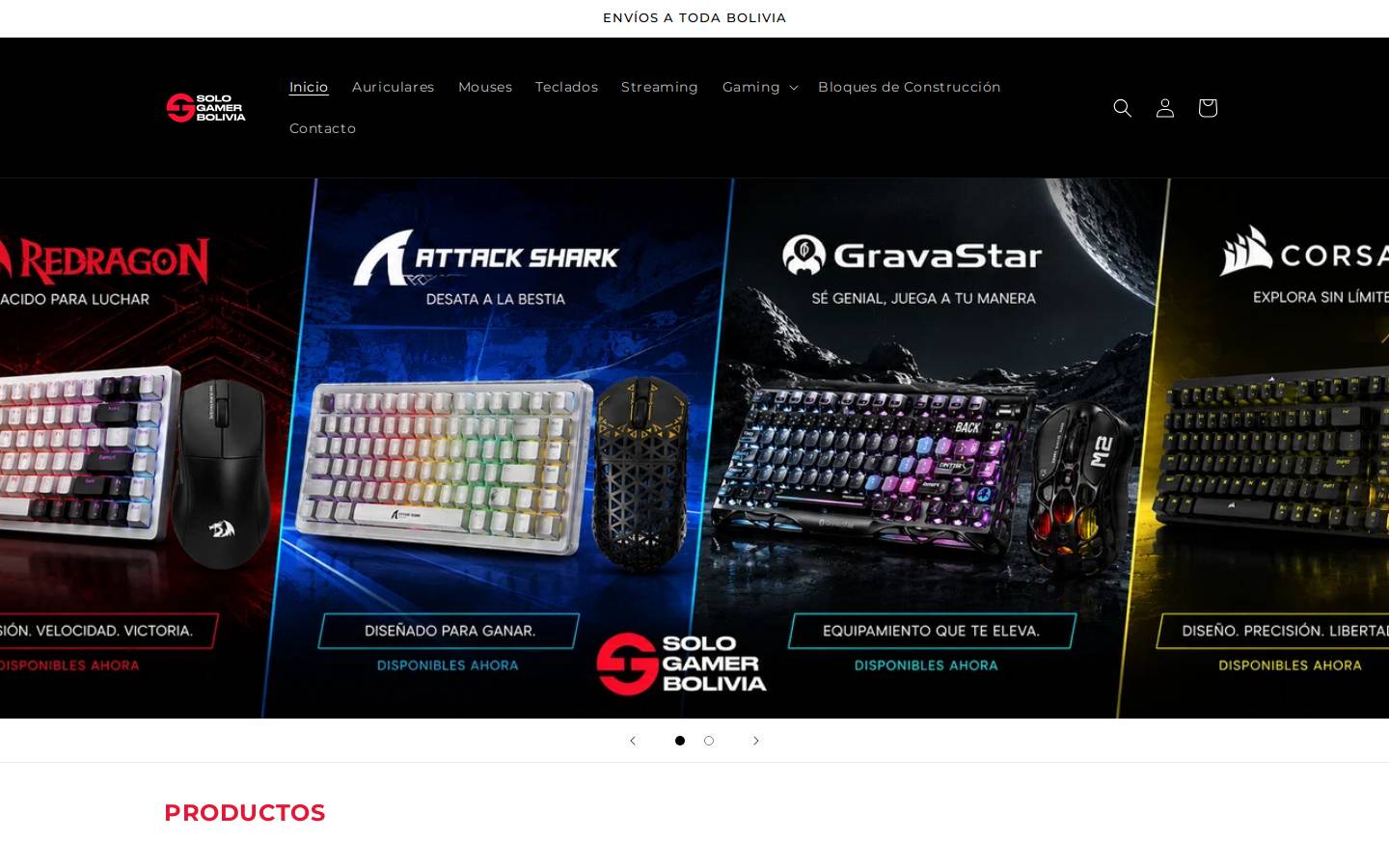 sologamerbolivia.com homepage screenshot