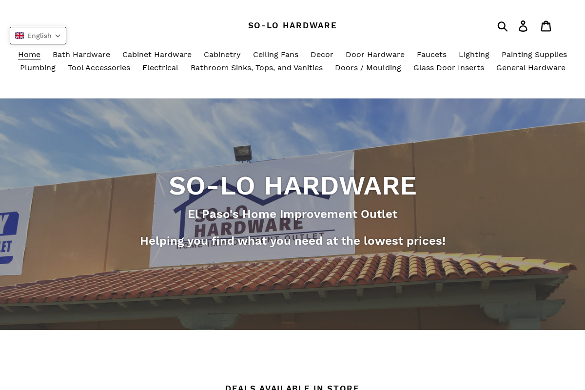 So-Lo Hardware homepage screenshot