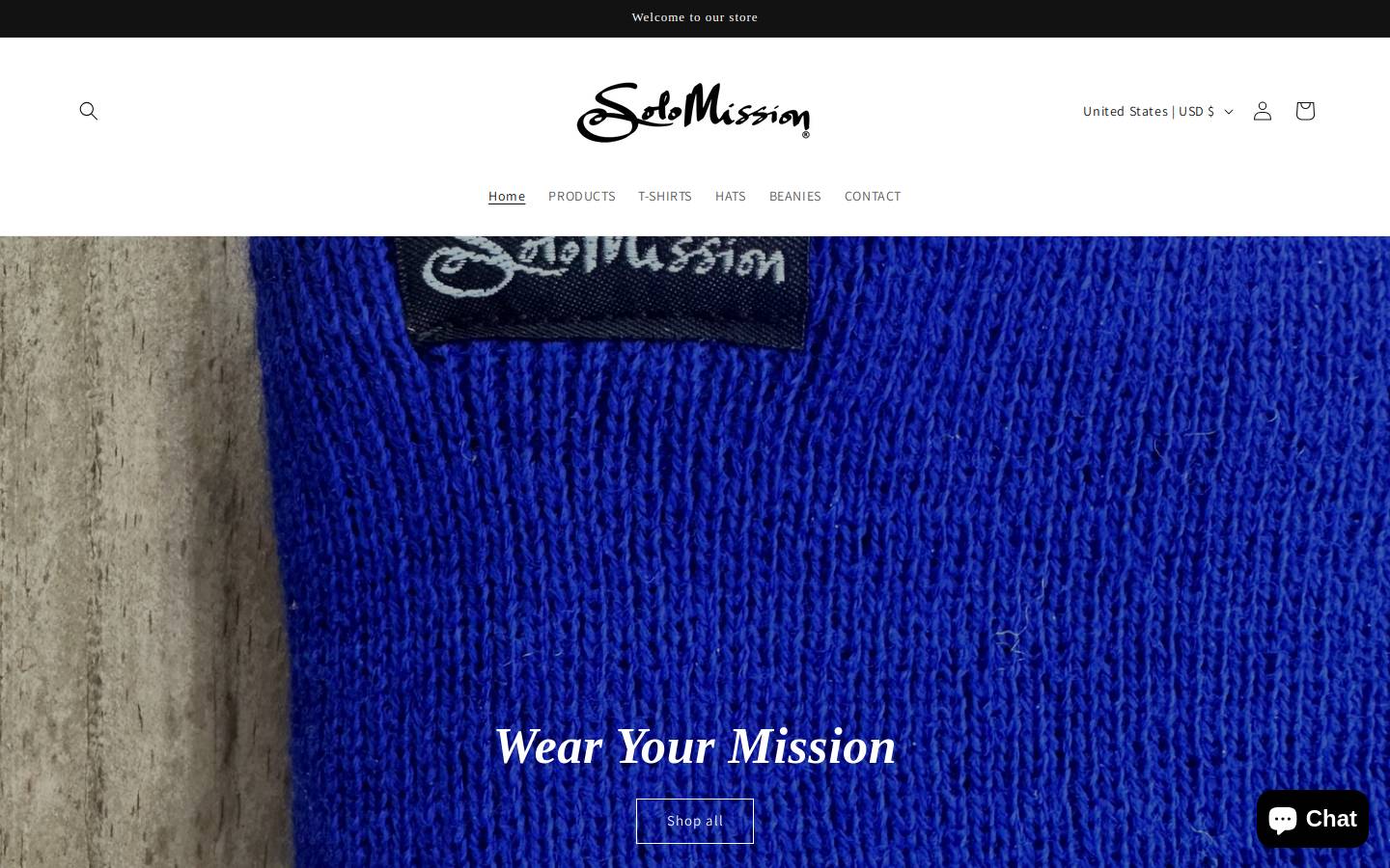 solomissionclothing.com homepage screenshot