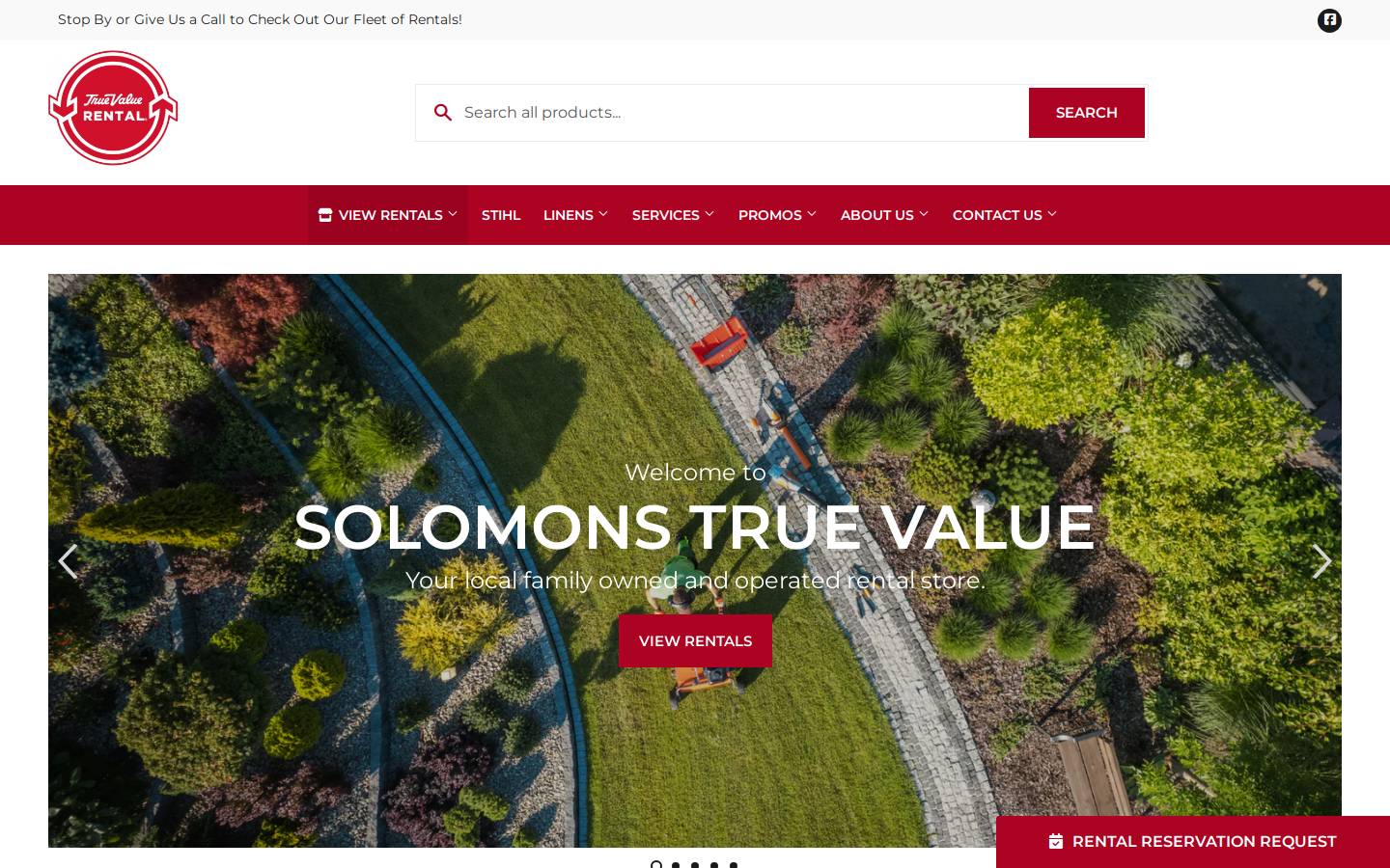 solomonsgrandrental.com homepage screenshot