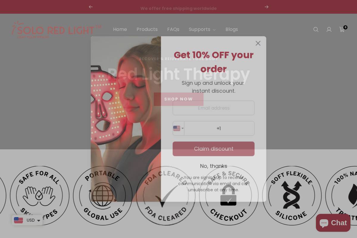 soloredlight.com homepage screenshot