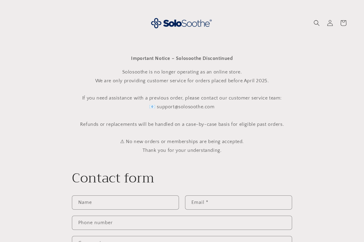 Solosoothe homepage screenshot