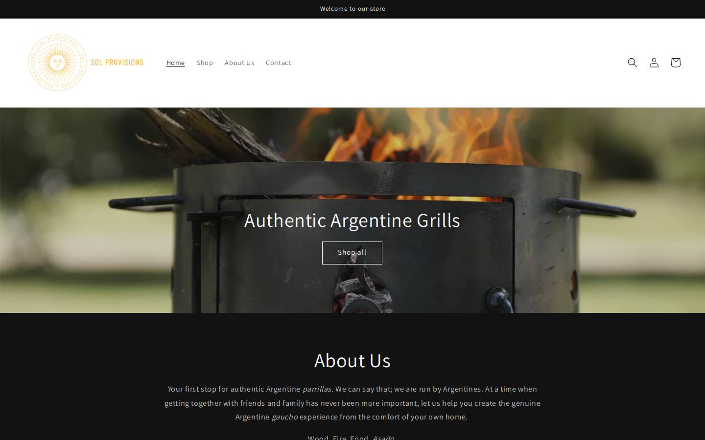 solprovisions.com homepage screenshot