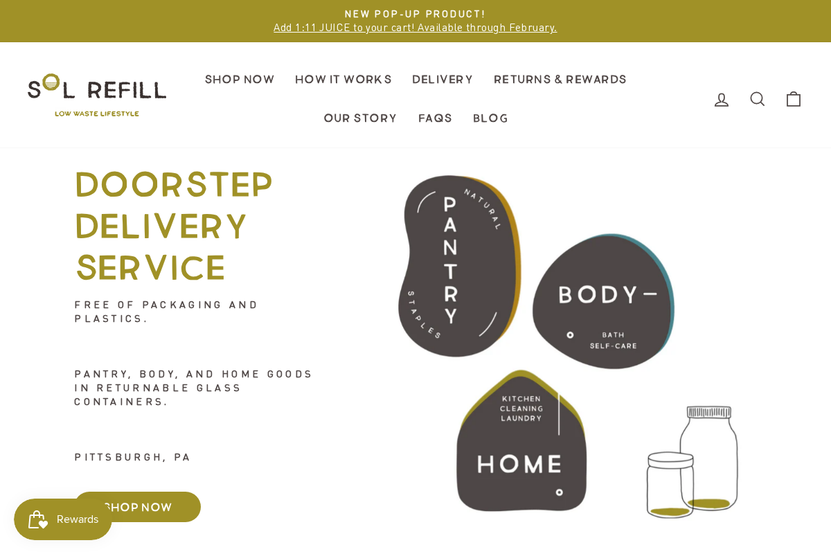 Sol Refill homepage screenshot