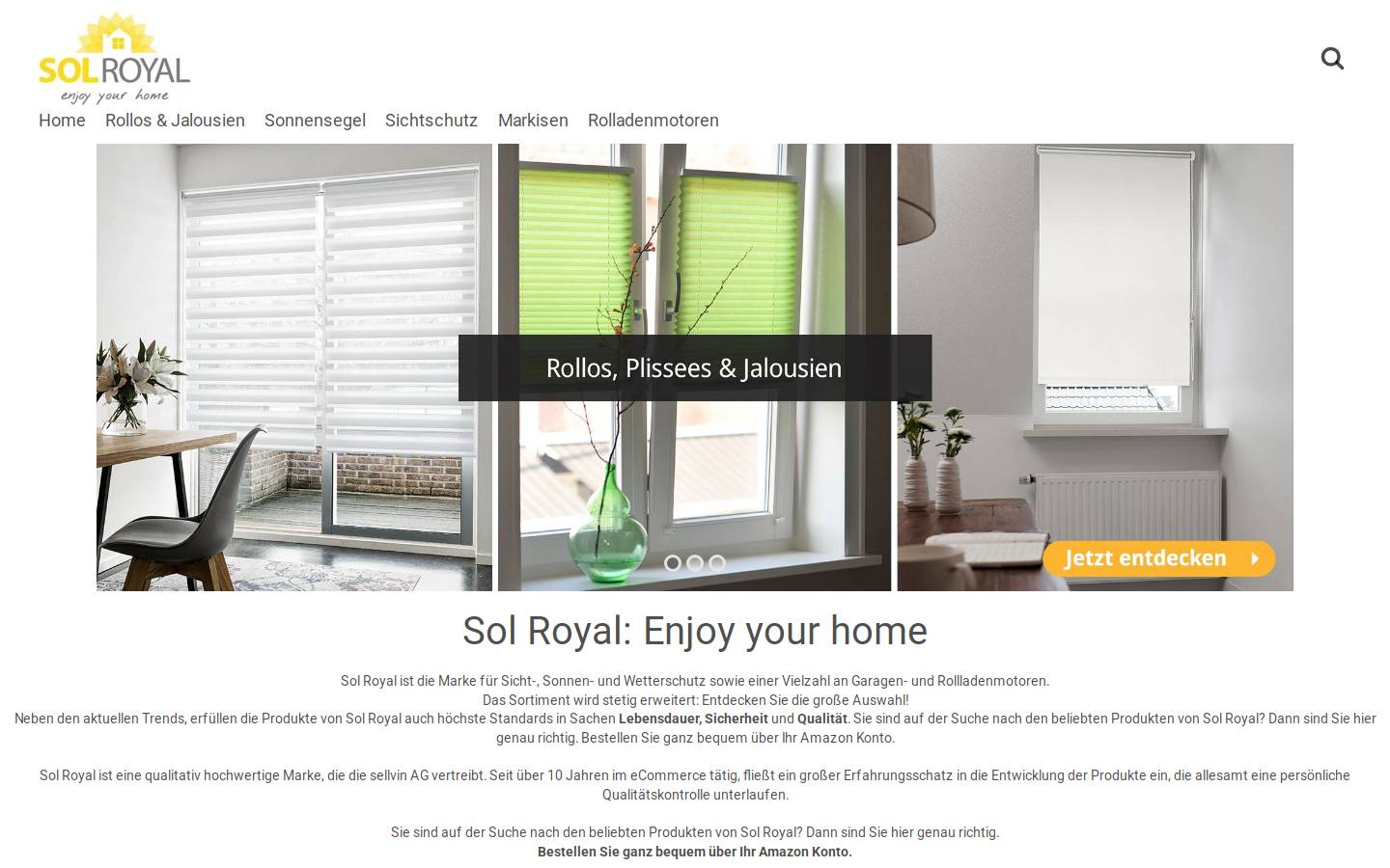 solroyal-shop.com homepage screenshot