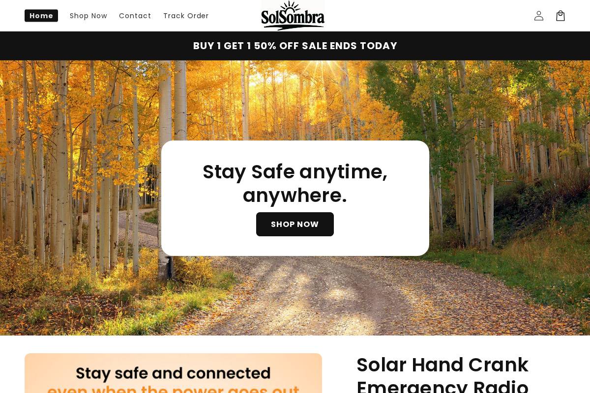solsombras.com homepage screenshot