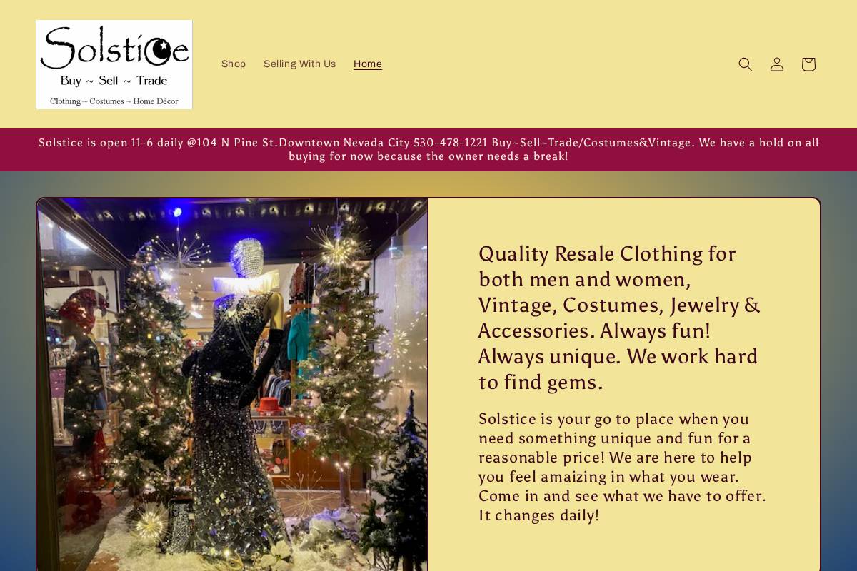 solsticenc.com homepage screenshot