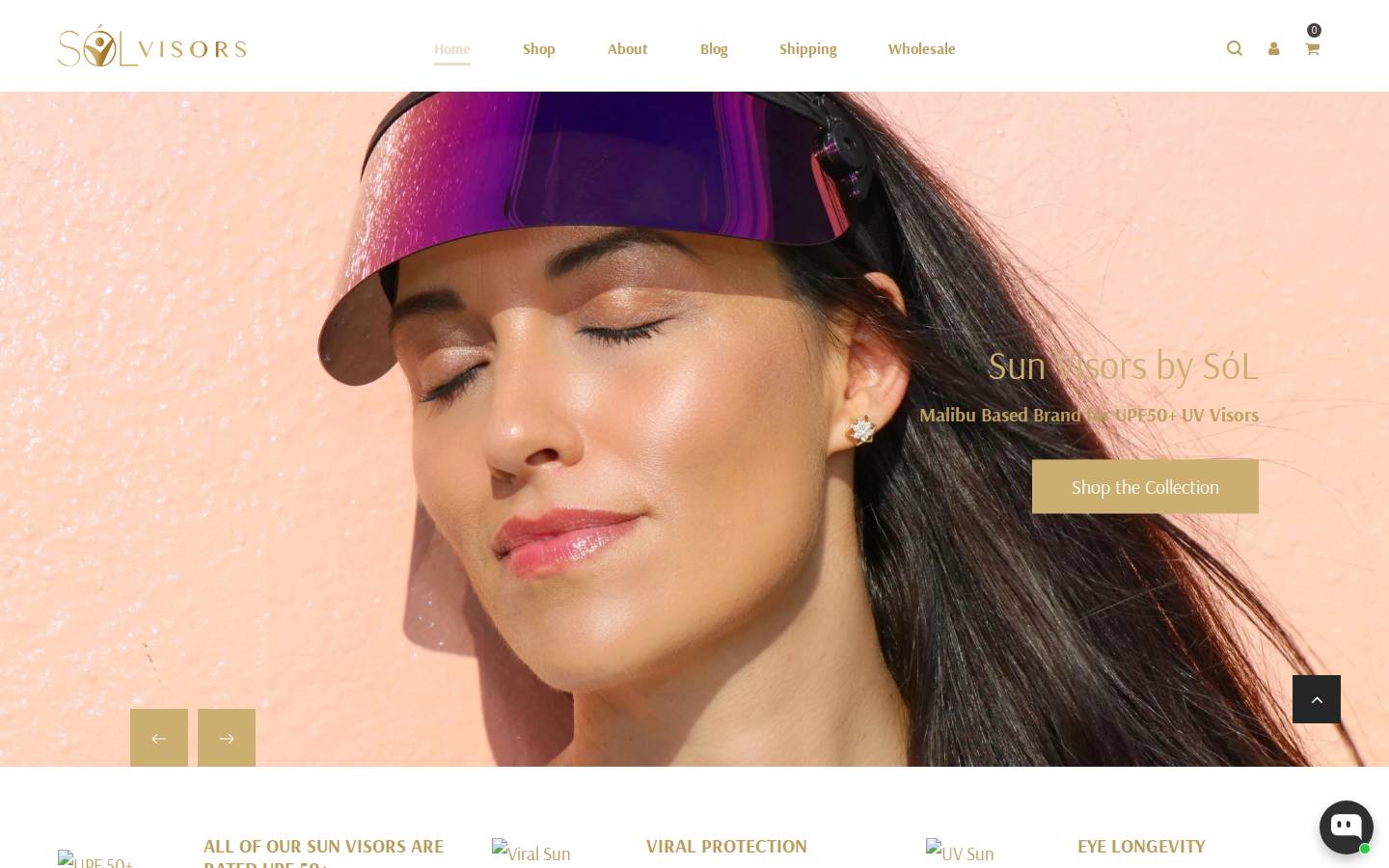 solsunvisors.com homepage screenshot