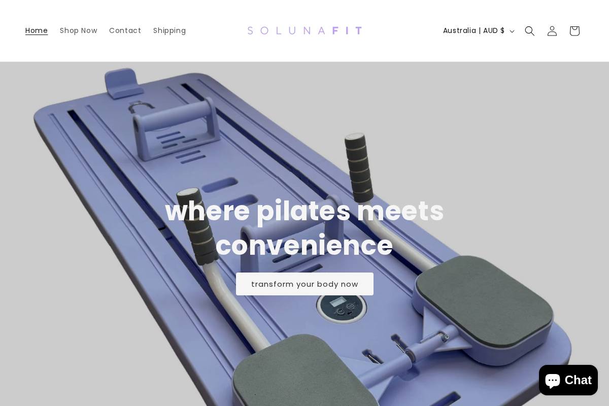 solunafit.com homepage screenshot