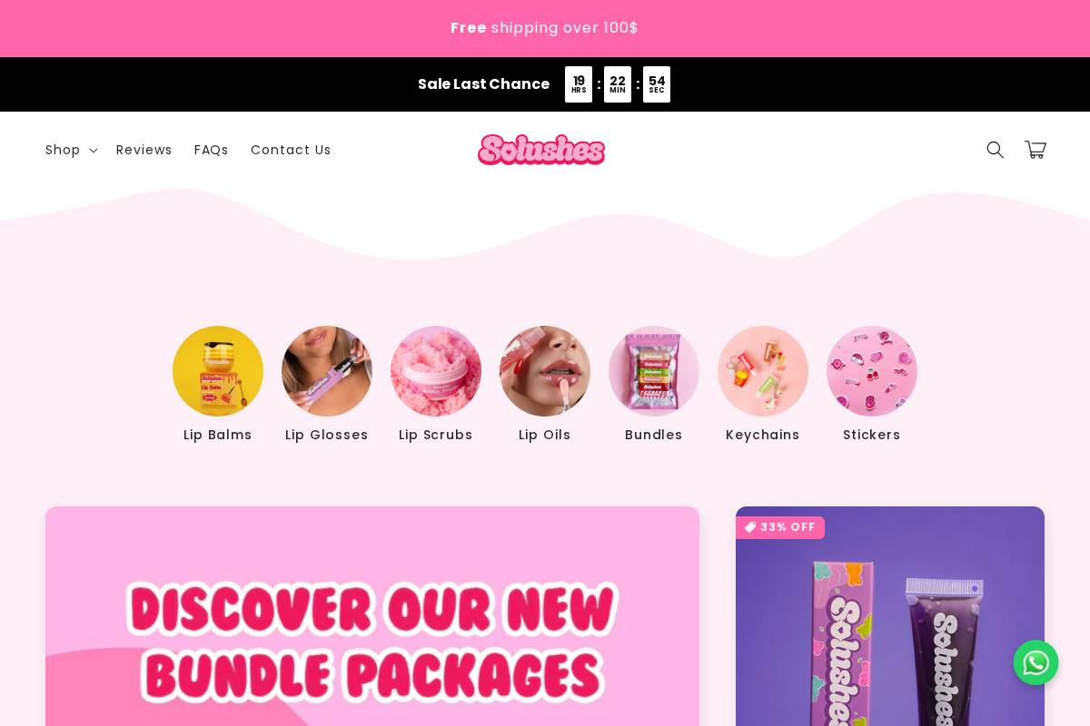 solushes.com homepage screenshot