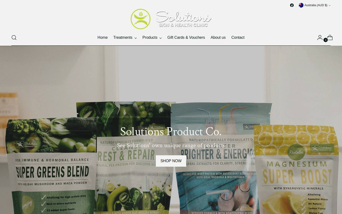 solutionshealth.com.au homepage screenshot