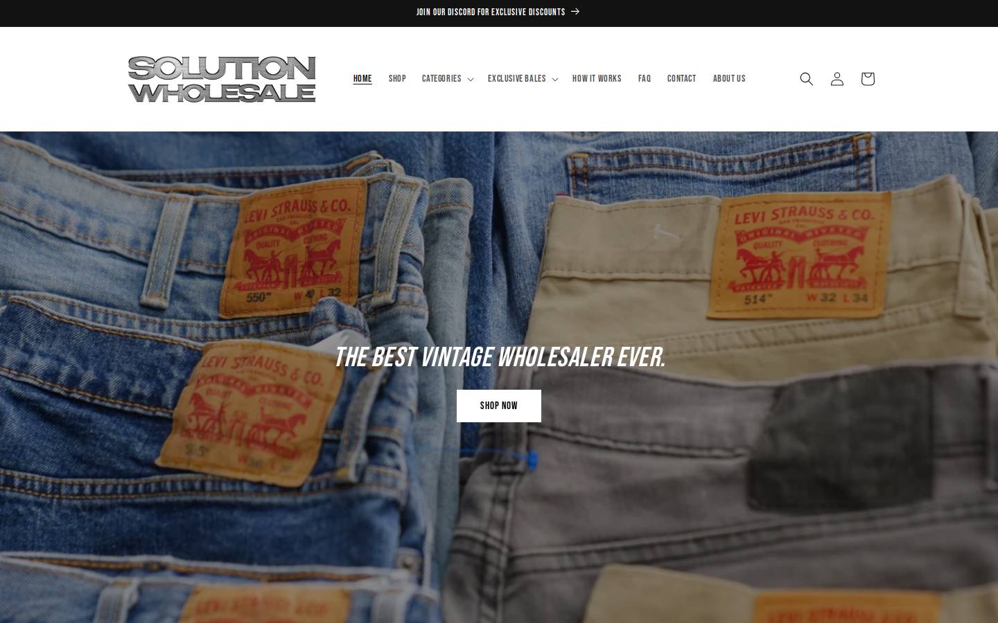 solutionwholesale.com homepage screenshot