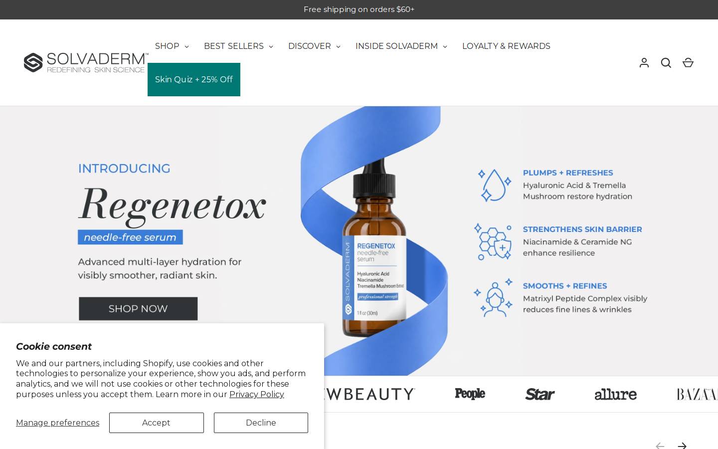 Solvaderm homepage screenshot