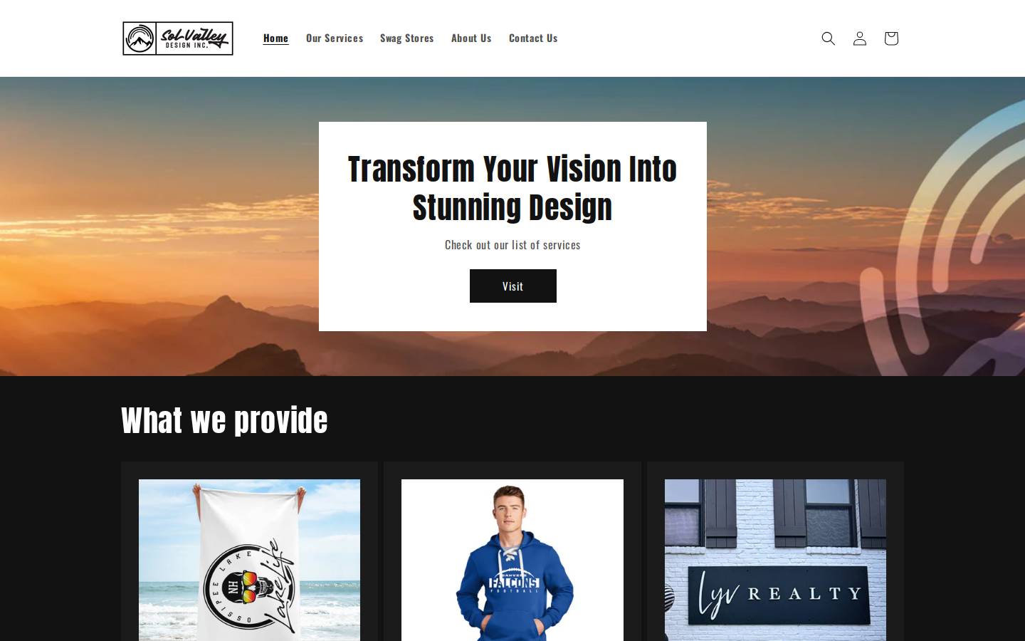 solvalleydesign.com homepage screenshot