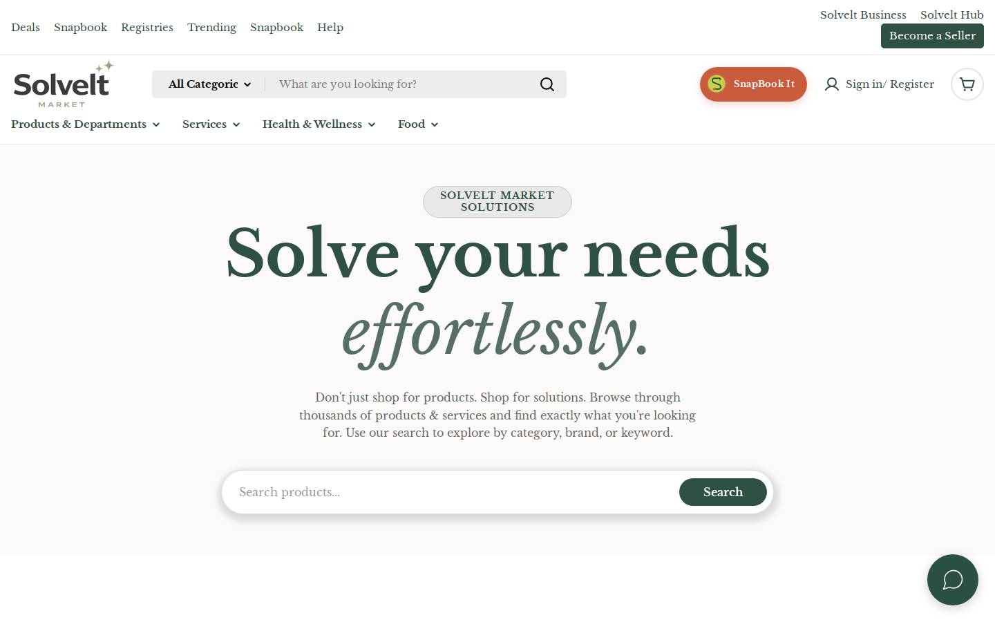 solveltmarket.com homepage screenshot