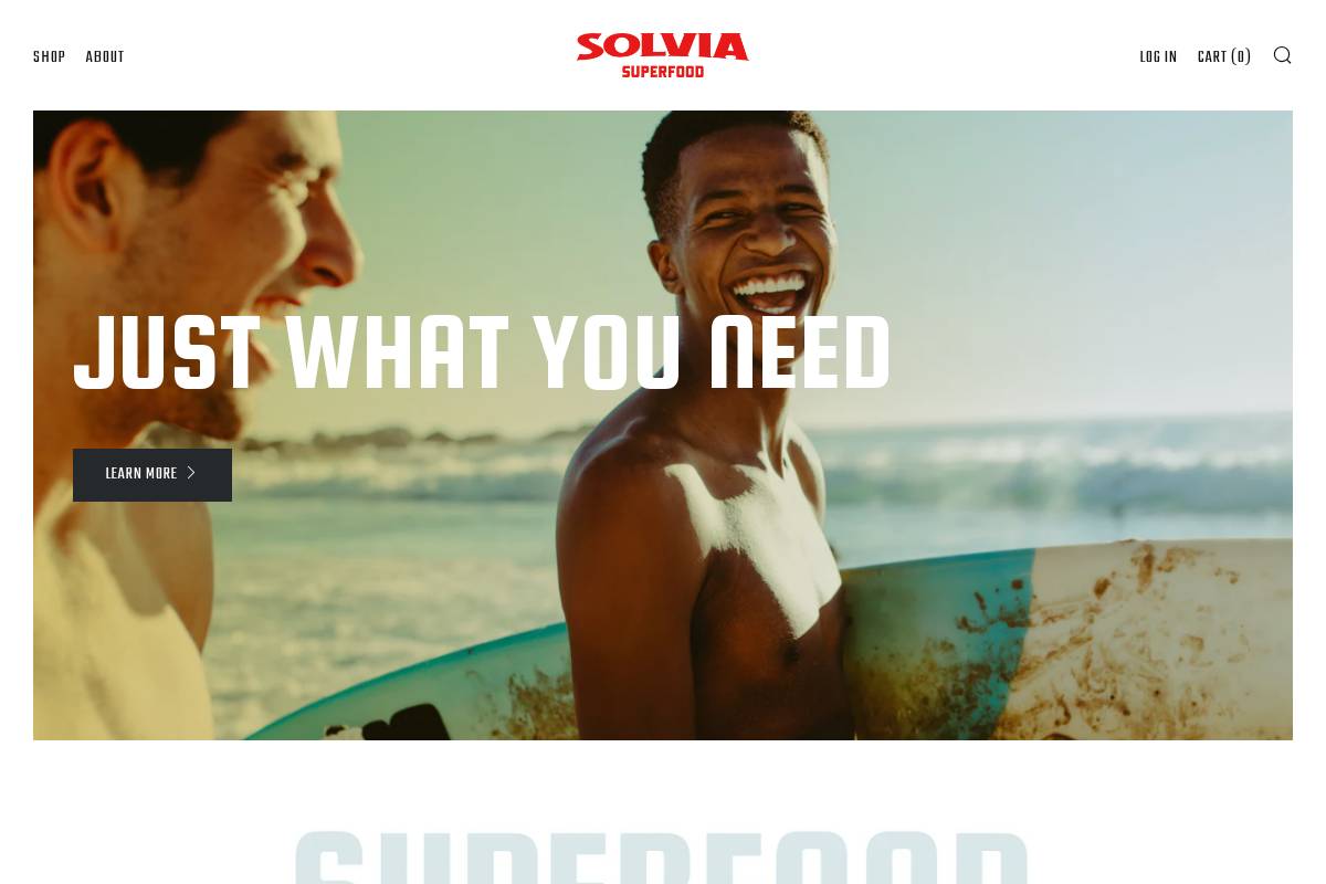 solviasuperfood.com homepage screenshot