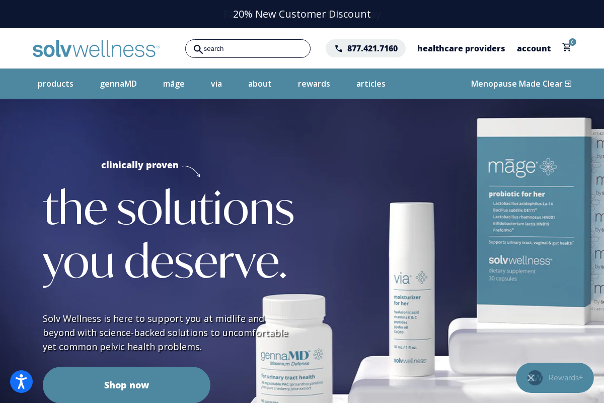 Solv Wellness homepage screenshot