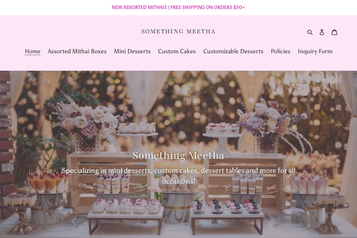 somethingmeetha.com homepage screenshot