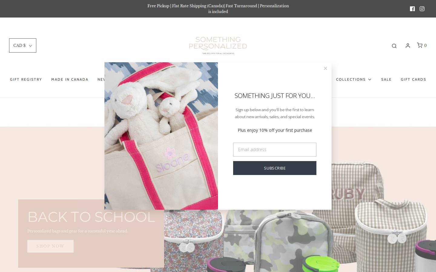 somethingpersonalized.ca homepage screenshot