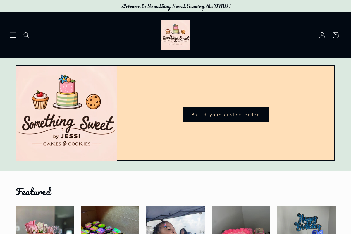 Something Sweet homepage screenshot