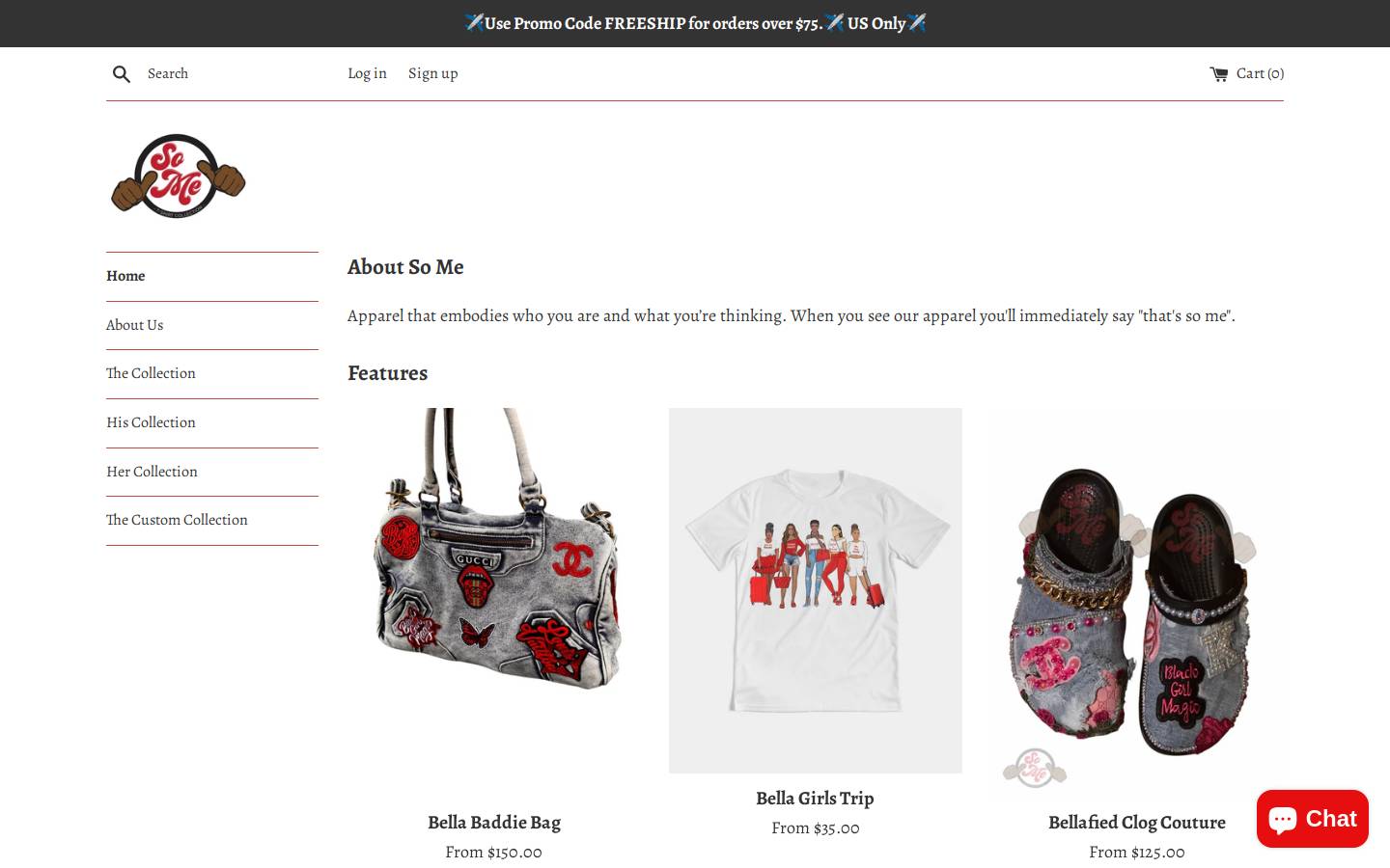 sometshirtcollection.com homepage screenshot