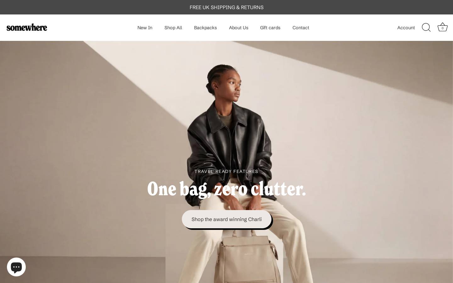 Somewhere homepage screenshot