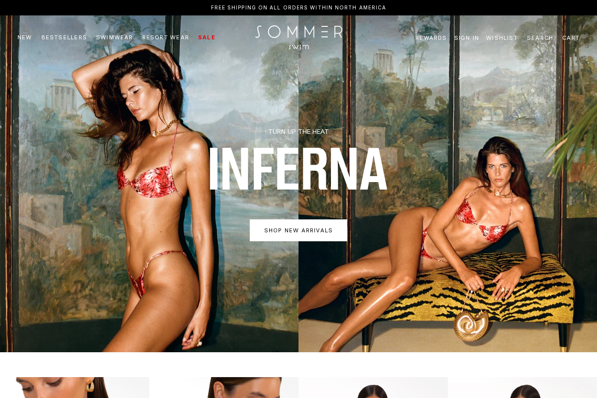 Sommer Swim homepage screenshot