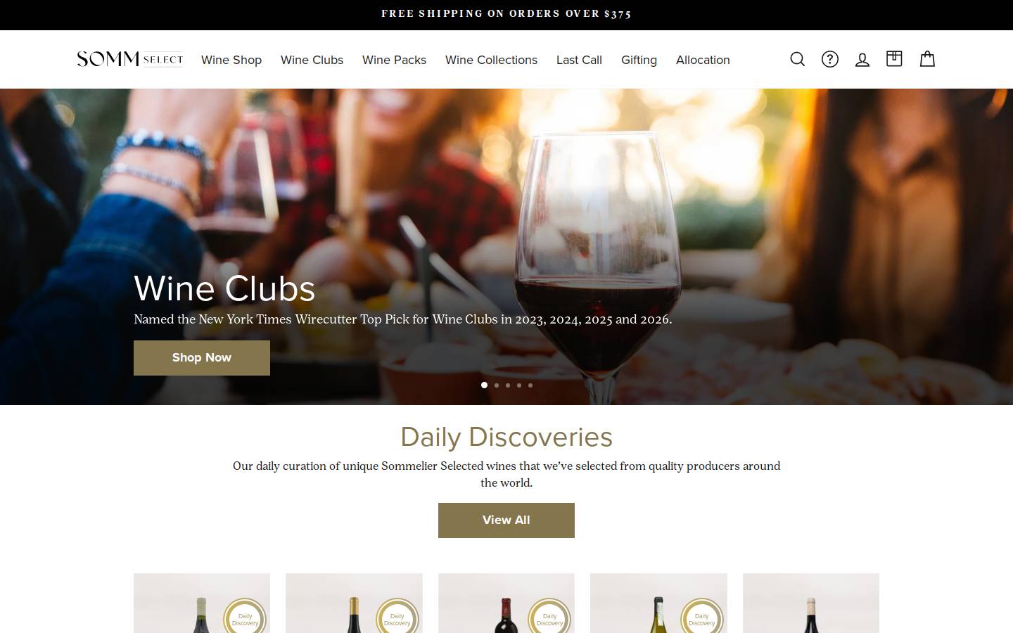 sommselect.com homepage screenshot