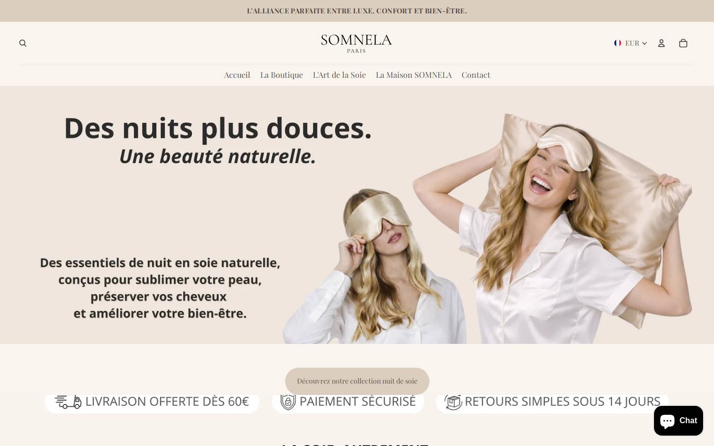 somnela.com homepage screenshot