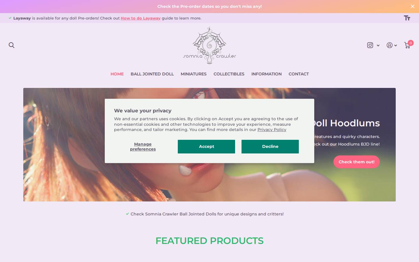somniacrawlerechoes.com homepage screenshot