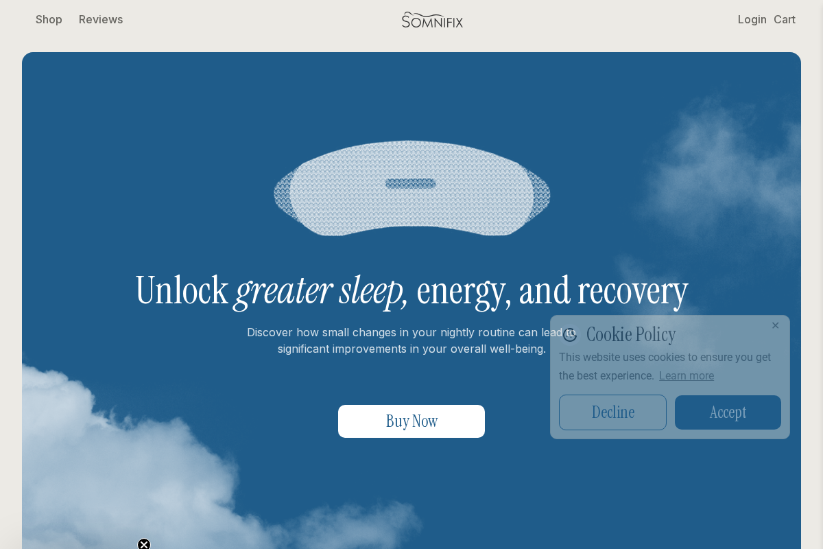 Somnifix homepage screenshot