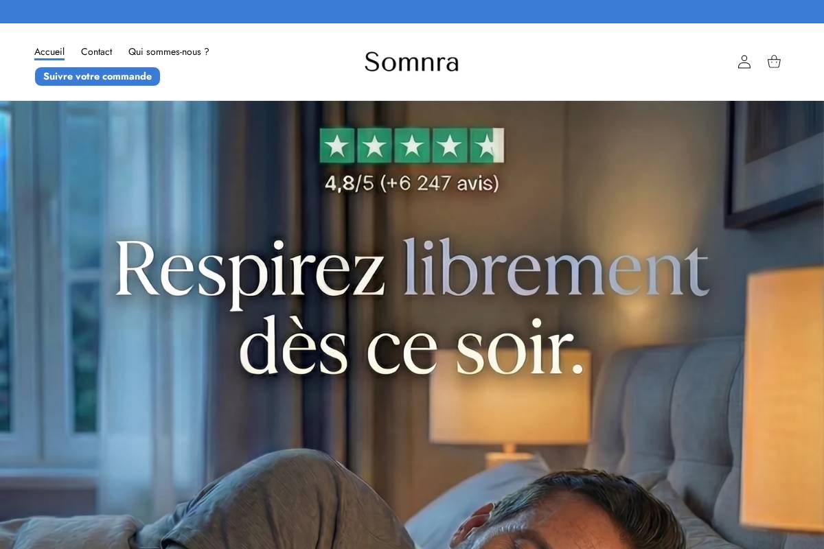 Somnra homepage screenshot