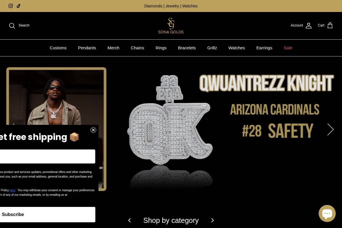 sonagolds.com homepage screenshot