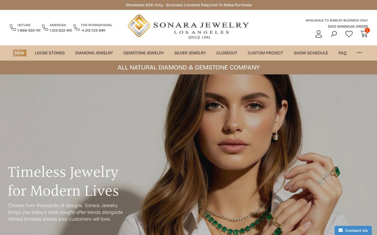 sonarajewelry.com homepage screenshot
