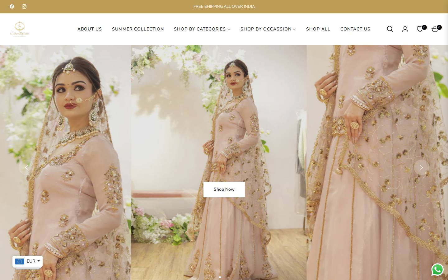 sonarshbysona.com homepage screenshot