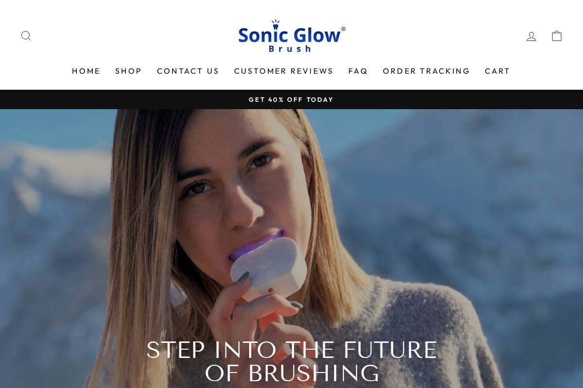 Sonicglow Toothbrush homepage screenshot