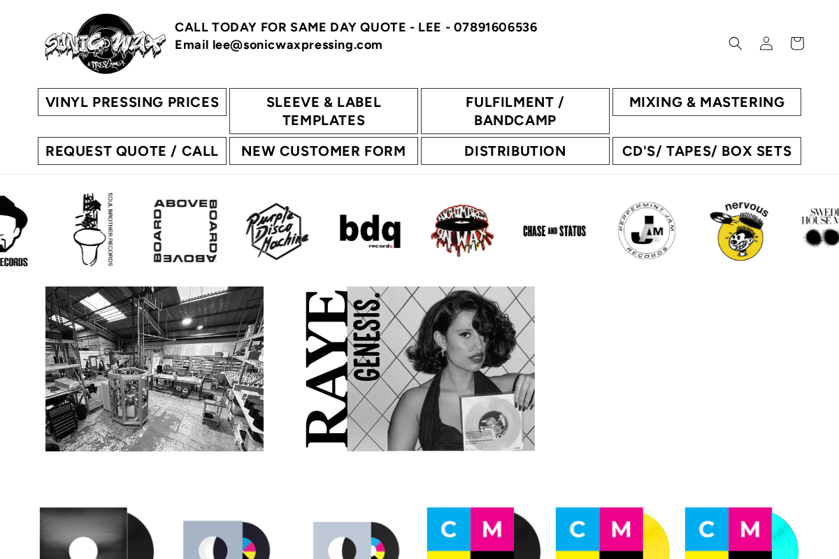 sonicwaxpressing.io homepage screenshot