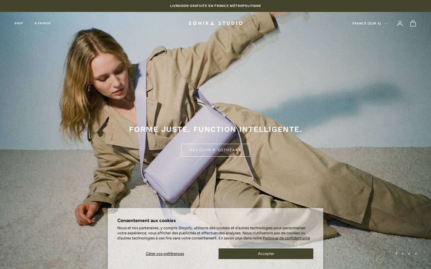Sonika Studio homepage screenshot