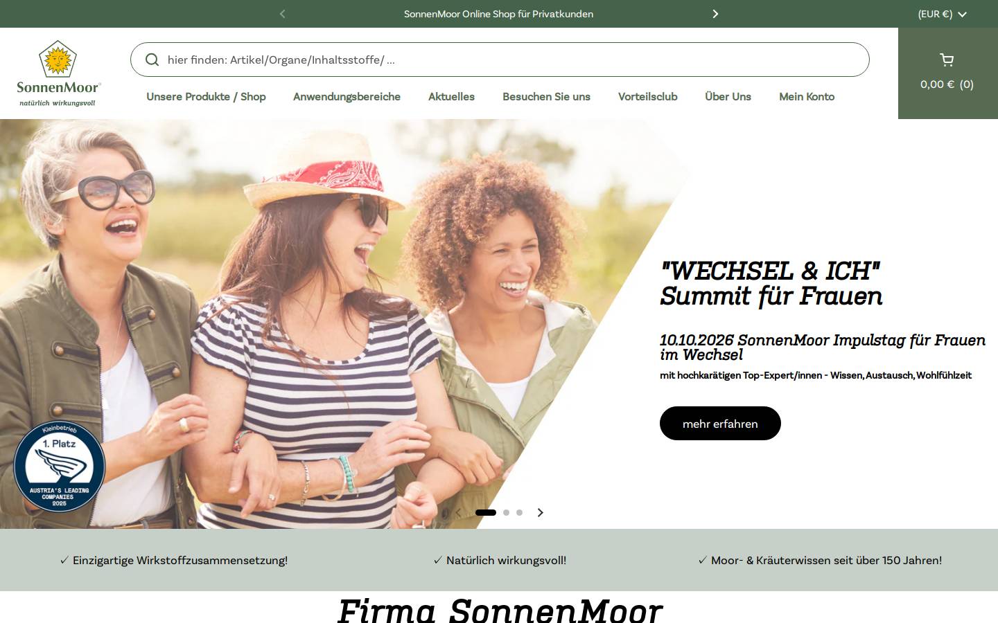 SonnenMoor homepage screenshot