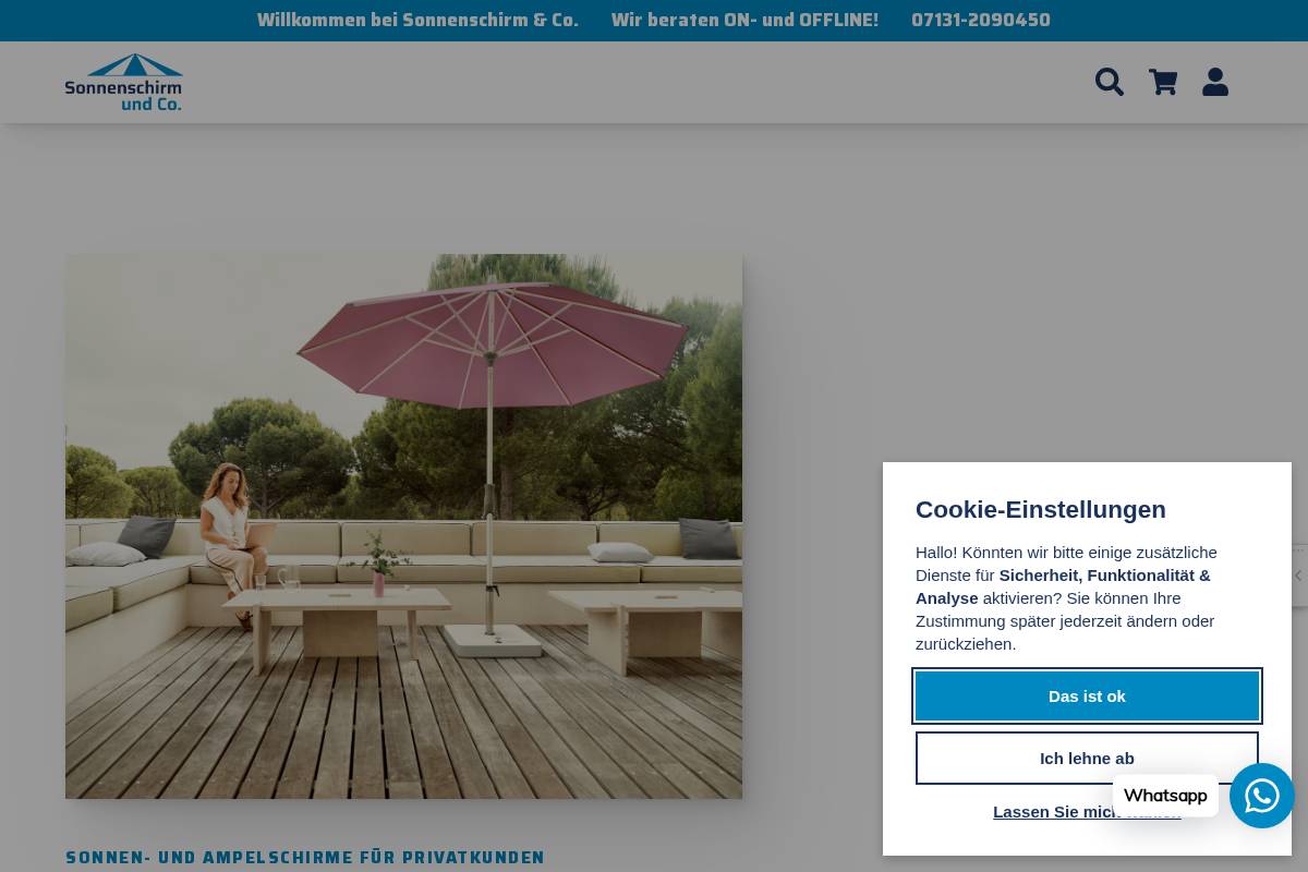 sonnenschirmundco.de homepage screenshot