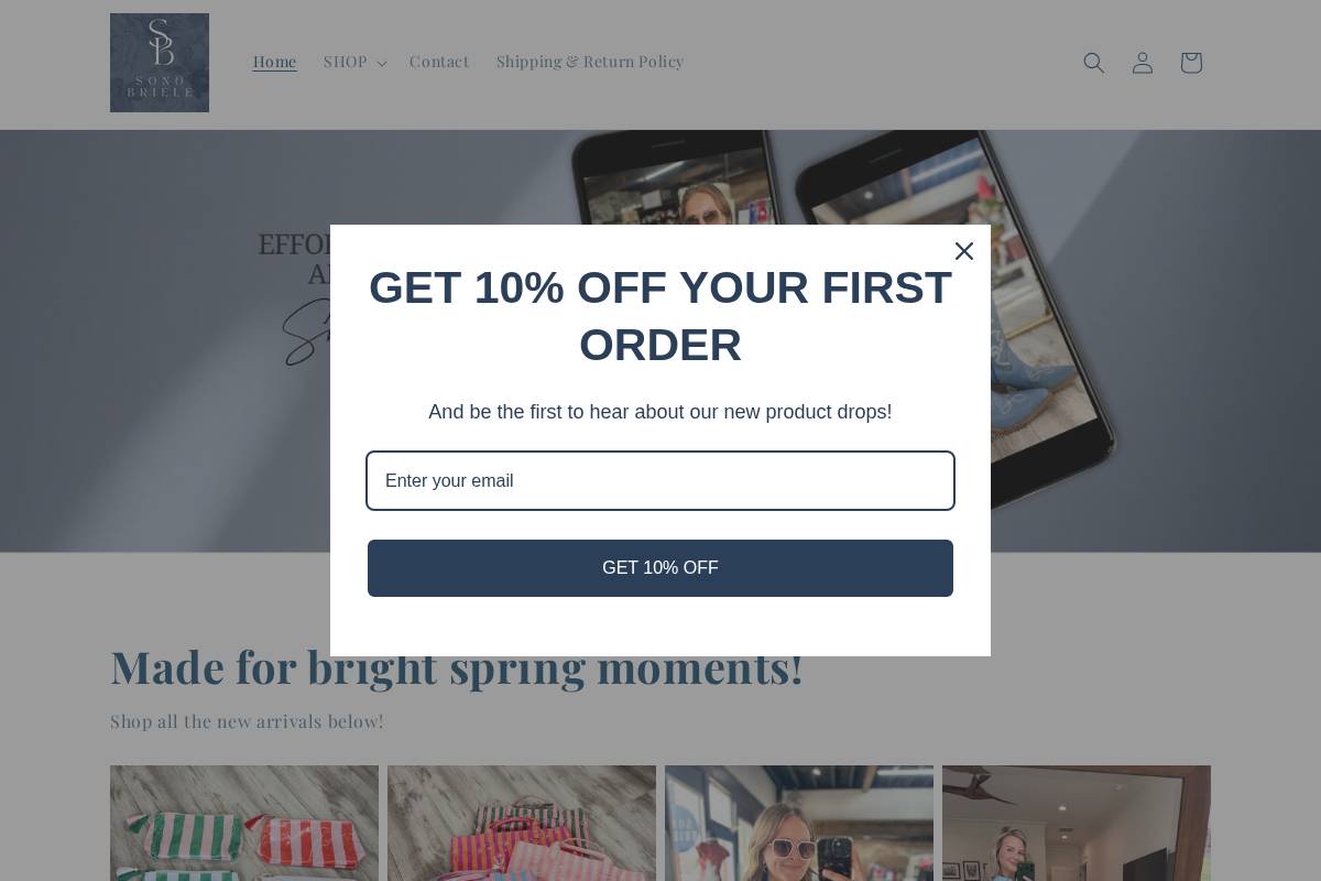 sonobriele.com homepage screenshot