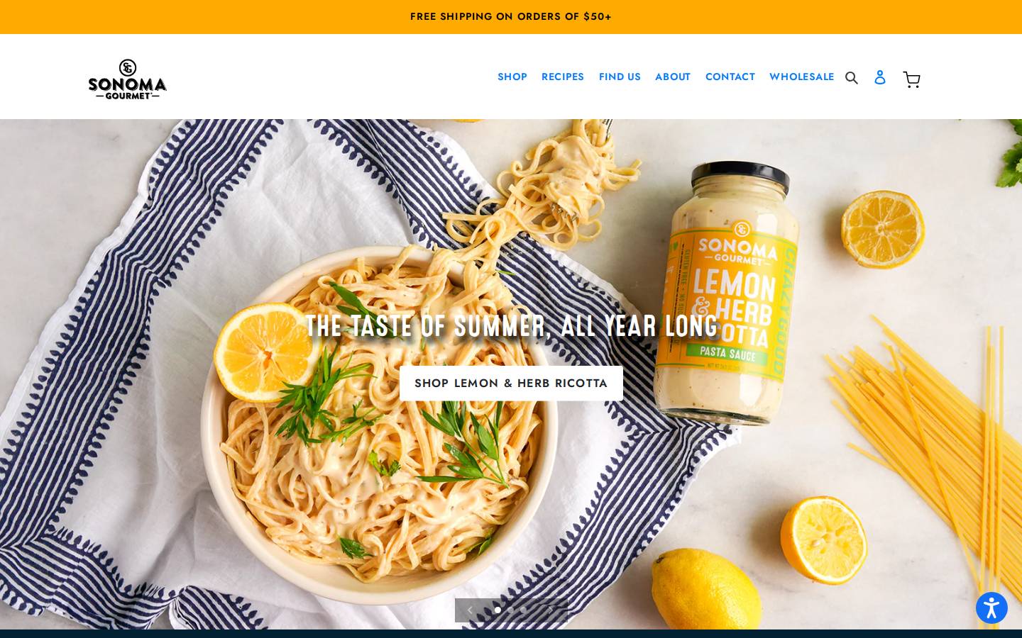 sonomagourmet.com homepage screenshot