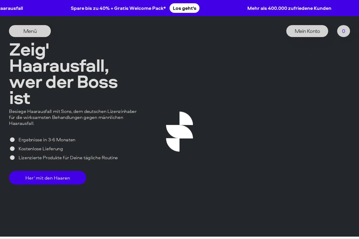 Sons DE homepage screenshot