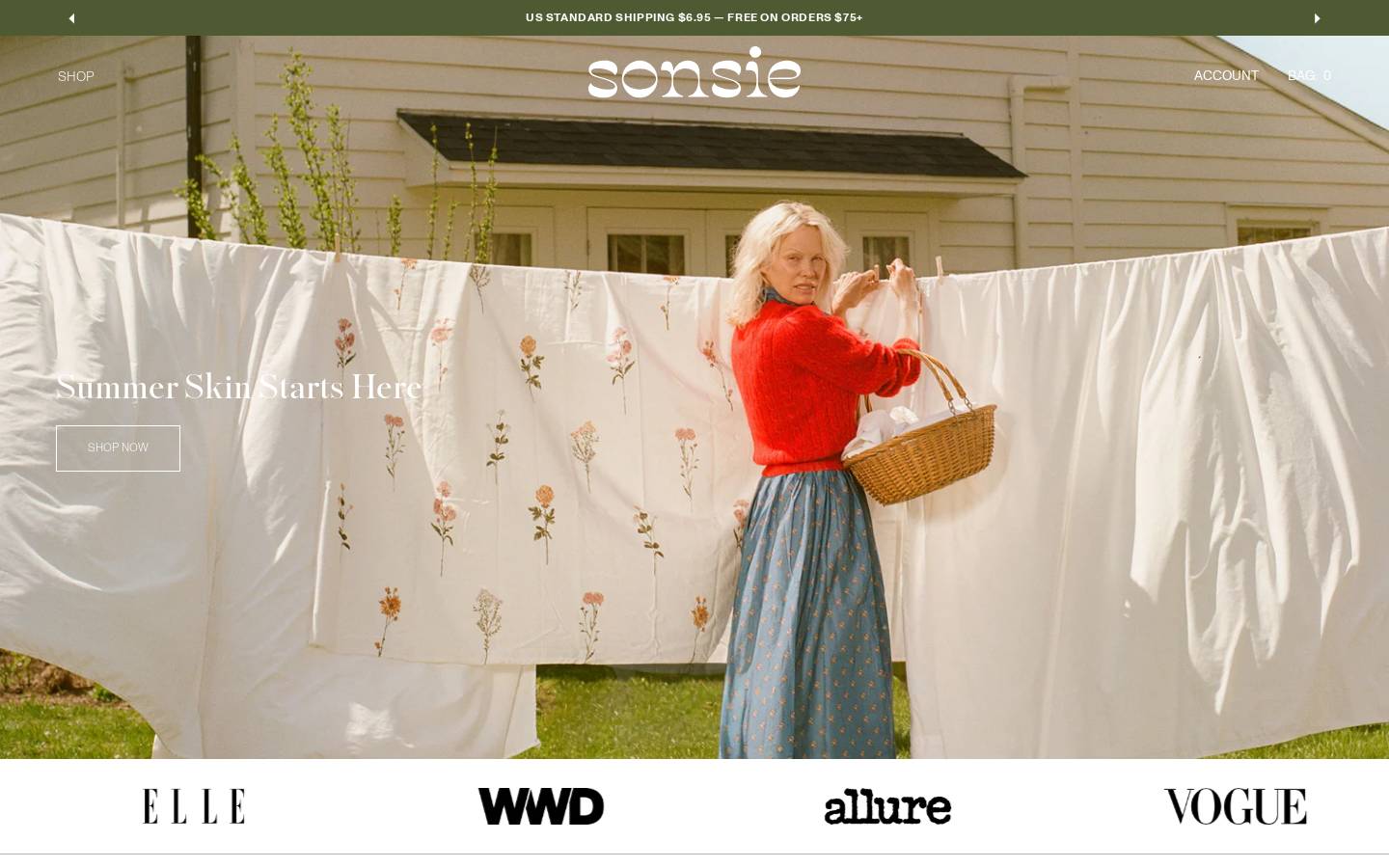 Sonsieskin homepage screenshot