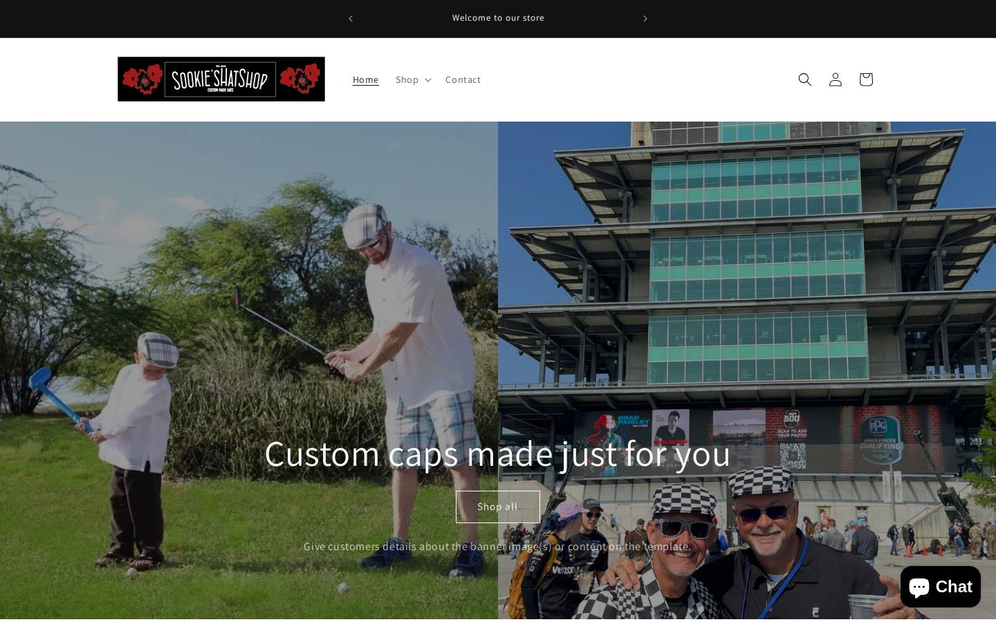 sookieshatshop.com homepage screenshot